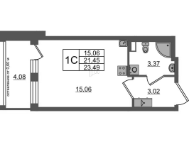 Студия № 319 Корп.: 12 , Секция 10  в ЖК Univer City