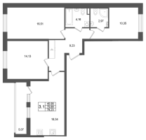 4 ккв (Евро) № 186 Корп.: 9 , Секция 6  в ЖК Univer City