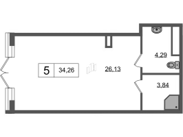 К. пом № НП5 Корп.: 6 , Секция 1  в ЖК Univer City