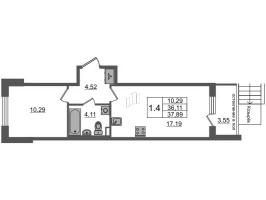 2 ккв (Евро) № 118 Корп.: 8 , Секция 4  в ЖК Univer City