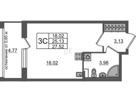 Студия № 446 Корп.: 11 , Секция 12  в ЖК Univer City