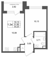 2 ккв (Евро) № 52 Корп.: 7 , Секция 2  в ЖК Univer City