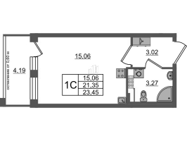 Студия № 335 Корп.: 12 , Секция 10  в ЖК Univer City