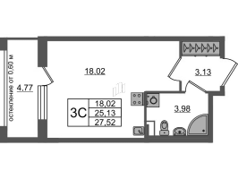 Студия № 480 Корп.: 11 , Секция 13  в ЖК Univer City