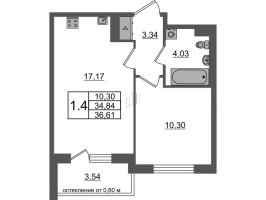 2 ккв (Евро) № 41 Корп.: 11 , Секция 2  в ЖК Univer City