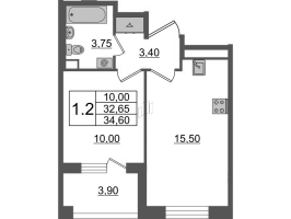 2 ккв (Евро) № 583 Корп.: 4 , Секция 20  в ЖК Univer City