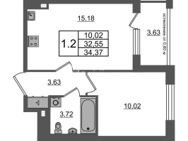 2 ккв (Евро) № 142 Корп.: 11 , Секция 4  в ЖК Univer City