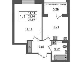 1 ккв № 31 Корп.: 11 , Секция 1  в ЖК Univer City