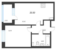 2 ккв (Евро) № 703 Корп.: 4 , Секция 23  в ЖК Univer City