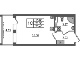 Студия № 338 Корп.: 12 , Секция 10  в ЖК Univer City