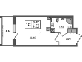 Студия № 310 Корп.: 12 , Секция 9  в ЖК Univer City