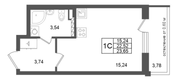 Студия № 200 Корп.: 9 , Секция 6  в ЖК Univer City