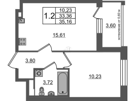 2 ккв (Евро) № 133 Корп.: 12 , Секция 4  в ЖК Univer City