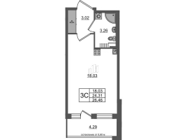 Студия № 241 Корп.: 12 , Секция 7  в ЖК Univer City