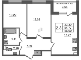 3 ккв (Евро) № 115 Корп.: 8 , Секция 4  в ЖК Univer City