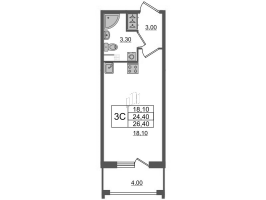 Студия № 84 Корп.: 1 , Секция 3  в ЖК Универ Сити