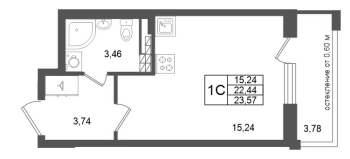 Студия № 211 Корп.: 9 , Секция 6  в ЖК Универ Сити
