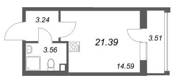 Студия № 315 Корп.: 7 , Секция 8  в ЖК Универ Сити