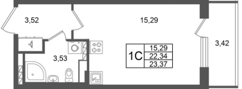 Студия № 173 Корп.: 9 , Секция 5  в ЖК Универ Сити