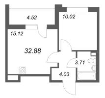 2 ккв (Евро) № 273 Корп.: 7 , Секция 7  в ЖК Универ Сити