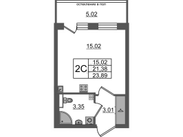 Студия № 19 Корп.: 12 , Секция 1  в ЖК Универ Сити