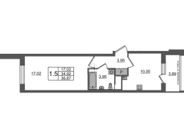 1 ккв № 1 Корп.: 12 , Секция 1  в ЖК Универ Сити