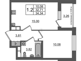 2 ккв (Евро) № 145 Корп.: 12 , Секция 4  в ЖК Универ Сити