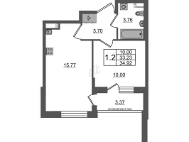 2 ккв (Евро) № 265 Корп.: 12 , Секция 8  в ЖК Универ Сити
