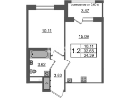 2 ккв (Евро) № 54 Корп.: 11 , Секция 2  в ЖК Универ Сити