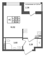 Студия № 172 Корп.: 7 , Секция 4  в ЖК Универ Сити