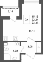 Студия № 181 Корп.: 7 , Секция 5  в ЖК Универ Сити