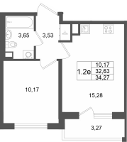 2 ккв (Евро) № 177 Корп.: 7 , Секция 5  в ЖК Универ Сити