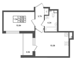 2 ккв (Евро) № 138 Корп.: 7 , Секция 4  в ЖК Универ Сити