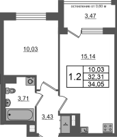 2 ккв (Евро) № 154 Корп.: 11 , Секция 4  в ЖК Универ Сити