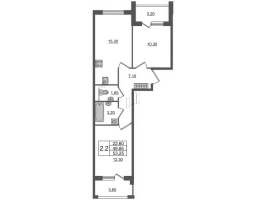 3 ккв (Евро) № 87 Корп.: 1 , Секция 3  в ЖК Универ Сити