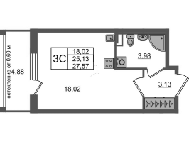 Студия № 449 Корп.: 11 , Секция 12  в ЖК Универ Сити