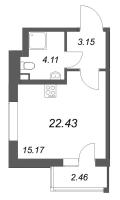 Студия № 121 Корп.: 7 , Секция 4  в ЖК Универ Сити