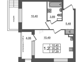 2 ккв (Евро) № 190 Корп.: 11 , Секция 5  в ЖК Универ Сити