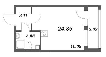Студия № 347 Корп.: 7 , Секция 9  в ЖК Универ Сити
