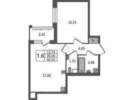 2 ккв (Евро) № 131 Корп.: 12 , Секция 4  в ЖК Универ Сити