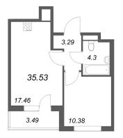 2 ккв (Евро) № 279 Корп.: 7 , Секция 7  в ЖК Универ Сити