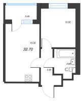2 ккв (Евро) № 202 Корп.: 4 , Секция 8  в ЖК Универ Сити