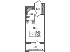 Студия № 310 Корп.: 11 , Секция 8  в ЖК Универ Сити