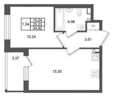 2 ккв (Евро) № 137 Корп.: 7 , Секция 4  в ЖК Универ Сити