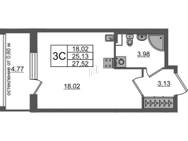 Студия № 450 Корп.: 11 , Секция 12  в ЖК Универ Сити