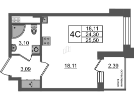 Студия № 261 Корп.: 11 , Секция 6  в ЖК Универ Сити