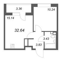2 ккв (Евро) № 203 Корп.: 7 , Секция 5  в ЖК Универ Сити