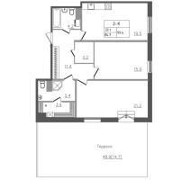 3 ккв (Евро) № 138 Корп.: 1 , Секция 4  в ЖК Upoint