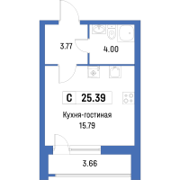 Студия № 466 Корп.: 4 , Секция 3  в ЖК Урбанист