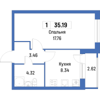 1 ккв № 9 Корп.: 4 , Секция 1  в ЖК Урбанист